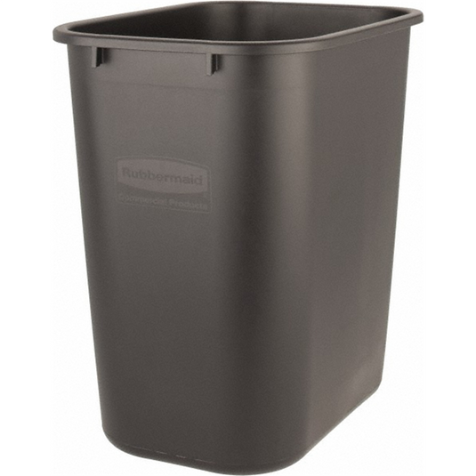 Msc Industrial Supply 28 Qt Black Rectangle Trash Can