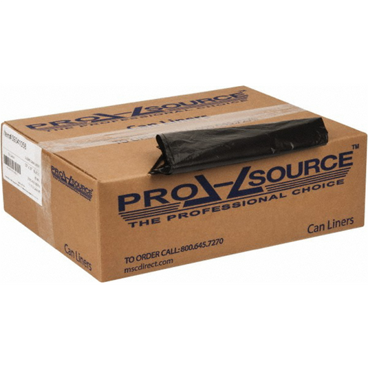 Msc Industrial Supply PRO-SOURCE 250 Qty 1 Pack 33 Gal 0.8 mil Household/Office Trash Bag; 33"" Wide x 39"" High; Black