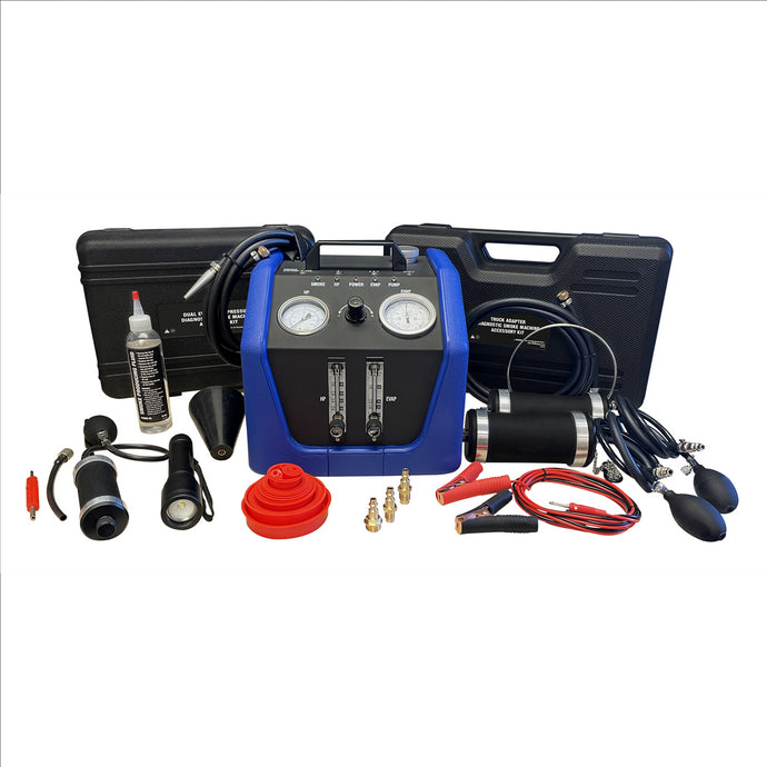 Mastercool Dual Evap/High Pressure Diagnostic Smoke Machine w/ Truck Adapter Kit