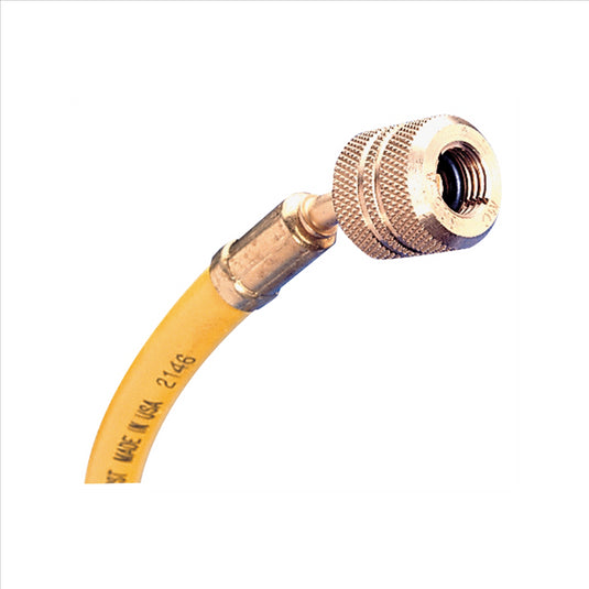 Mastercool HOSE 72 R12 YELLOW W/AUTO SHUT OFF VALVES