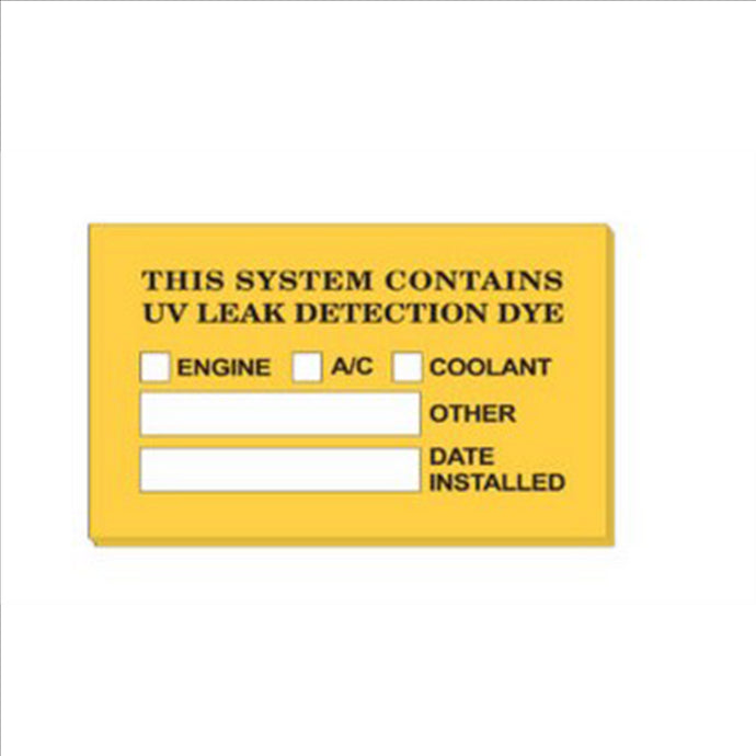 Mastercool Dye Labels