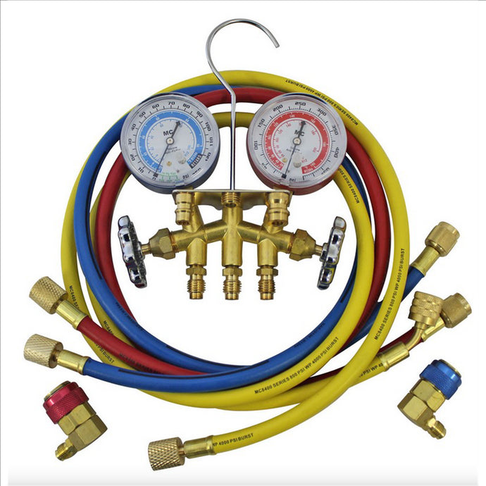 Mastercool ALUM R134A MANIFOLD GAUGE SET W/COUPLERS