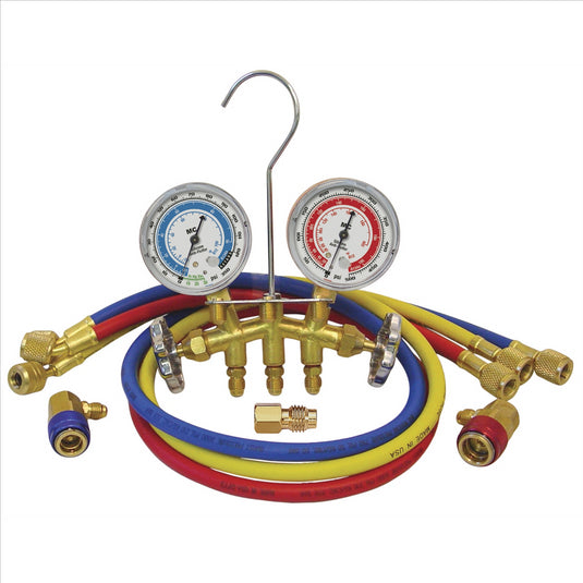 Mastercool GUAGE SET DUAL BRASS 72