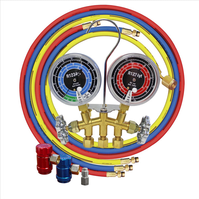 Mastercool R1234YF Brass Gauge set with 60