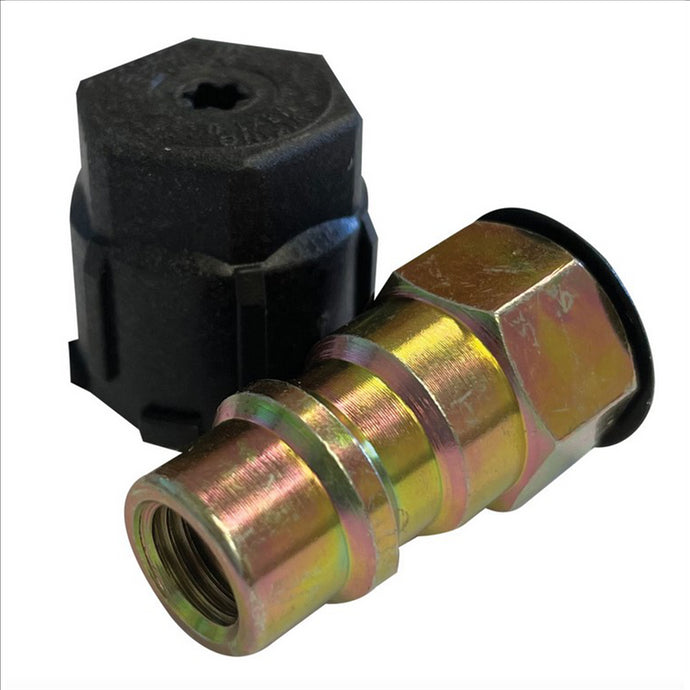 Mastercool STRAIGHT ADAPTERS W/VALVE CORE & SERVICE PORT CAPS