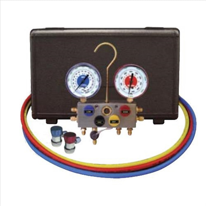 Mastercool MAN SET 4 WAY R134A IN CASE