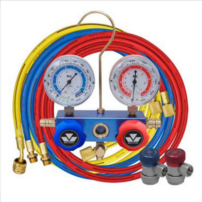 Mastercool 134a 2-WAY ALUM GAUGE SET 3-36