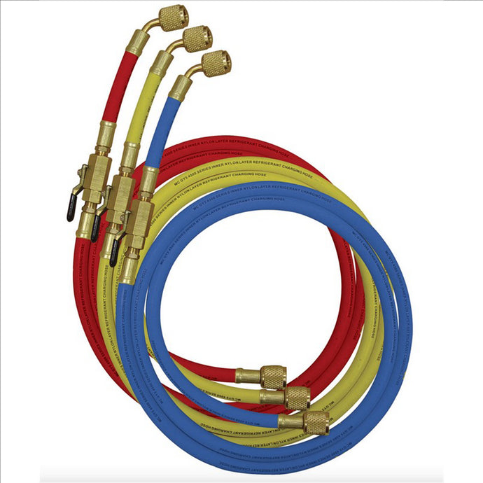 Mastercool CHARGING HOSES W/BUILT-IN MANUEL SHUT-OFF VALVE