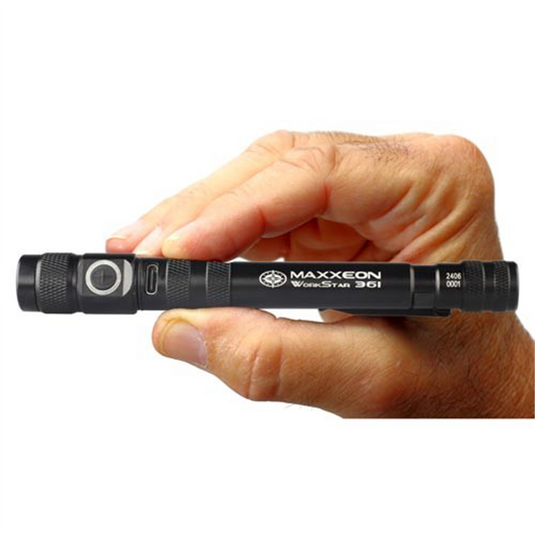 Maxxeon WorkStar 361 Rechargeable LED Zoom Penlight/Inspection Light USB-C; Black