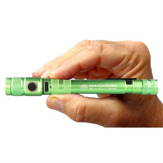 Maxxeon WorkStar 366 Rechargeable LED Zoom Penlight/Inspection Light USB-C; Green