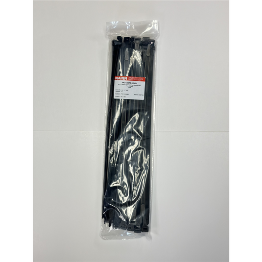 Nairn 20"" 250 lb Impact Resistant Heat Stabilized Cable Tie - UV Black - 50/pkg