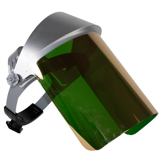 Oberon Face Shield with Ratcheting Headgear - Heat Reflective - Window: Green Gold Anti-Fog
