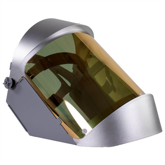 Oberon Face Shield with Ratcheting Headgear - Heat Reflective - Window: Clear Gold - With Lower Crown