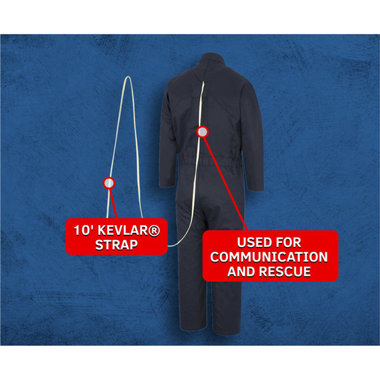 Oberon Coveralls - Arc Flash & Inherently Flame Resistant - With Escape Strap - 12 Cal BSA&trade; - Color: Navy Blue - Size: 2XL