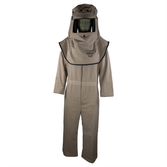 Oberon Suit Kit - Arc Flash - 40 Cal CAT&trade;  - Comes with Hood and Coveralls - Color: Khaki - Size: Medium