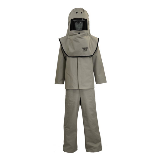 Oberon Suit Kit - Arc Flash - 40 Cal CAT&trade;  - Comes with Hood; Coat and Bib Coveralls - Color: Khaki - Size: Medium