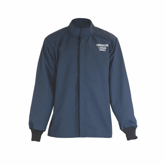 Oberon Coat - Arc Flash - 40 Cal LAN&trade; Series Deluxe - With Escape Strap - Color: Navy Blue - Size: Medium