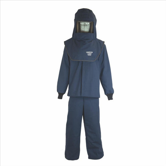 Oberon Suit Kit - Arc Flash - 40 Cal LAN&trade; - Comes with Hood with Hard Cap; Coat and Bib Overalls - Color: Navy Blue - Size: XL