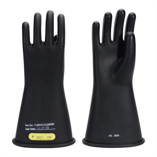 Oberon Gloves - Rubber Electrical - Class 2 - Length: 14"" -  Rolled Cuff - Size: X-Large - 11