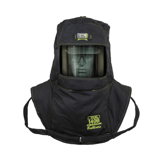 Oberon Hood with Hard Cap - Arc Flash - 140 Cal TCG&trade; - Color: Black - Window: True Color Grey (TCG&trade;)
