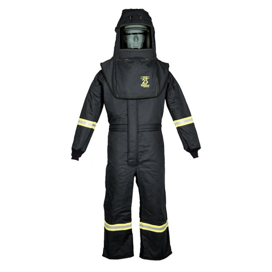 Oberon Suit Kit - Arc Flash - 25 Cal TCG&trade; - Comes with Hood; Coveralls and Fresh Air Arc Flash Hood Ventilation System & Light - Color: Black - Size: 2XL