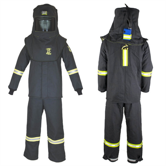 Oberon Suit Kit - Arc Flash - 25 Cal TCG&trade; - Comes with Hood; Coat and Bib Coveralls - With Escape Strap - Color: Black - Size: Large