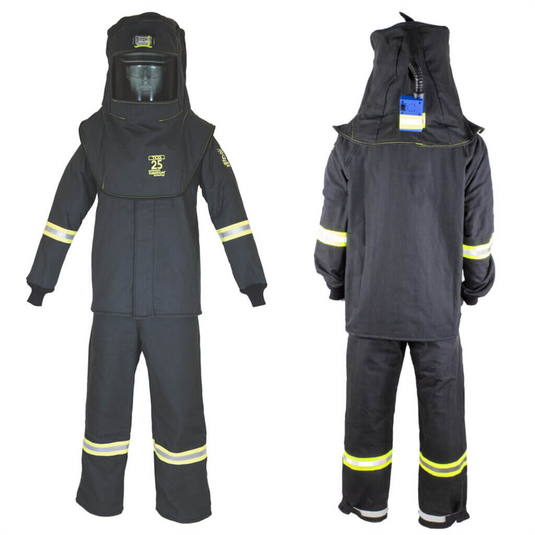 Oberon Suit Kit - Arc Flash - 25 Cal TCG&trade; - Comes with Hood; Coat and Bib Coveralls - Color: Black - Size: Large