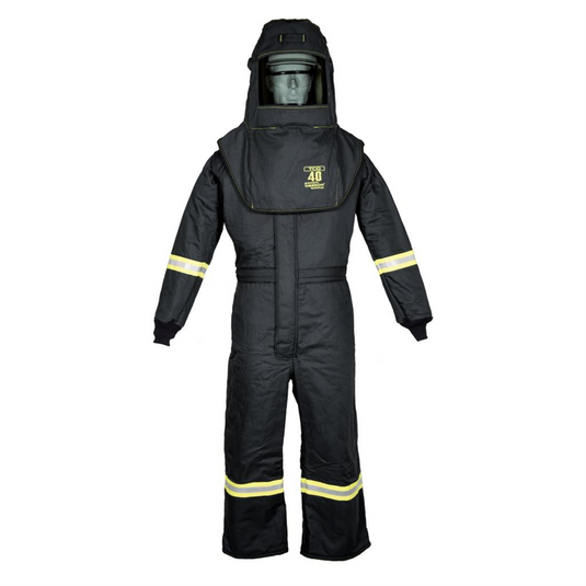 Oberon Suit Kit - Arc Flash - 40 Cal TCG&trade; - Comes with Hood; Coveralls and  Fresh Air Arc Flash Hood Ventilation System - Color: Black - Size: 3XL