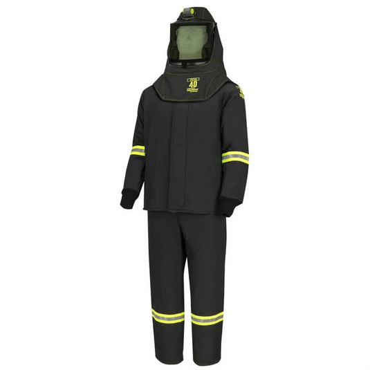 Oberon Suit Kit - Arc Flash - 40 Cal TCG&trade; - Comes with Hood; Coat and Bib Coveralls - with EZ Lift - Color: Black - Size: 3XL