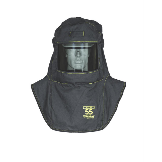 Oberon Hood with Hard Cap - Arc Flash - 55 Cal TCG&trade; - Color: Black - Window: True Color Grey (TCG&trade;)