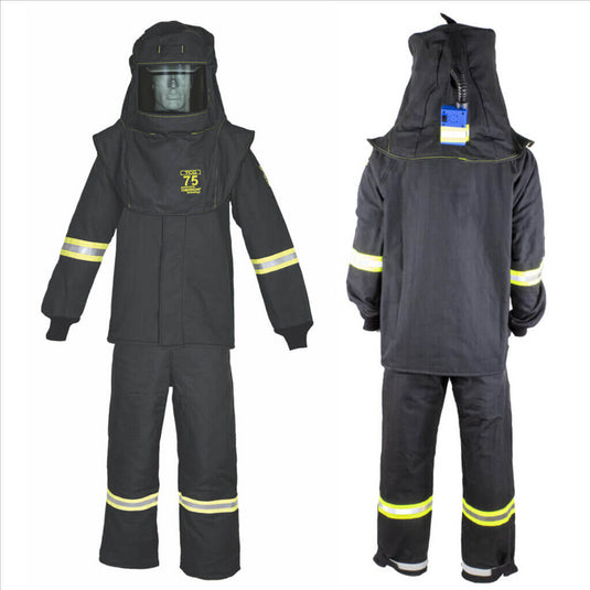 Oberon Suit Kit - Arc Flash - 75 Cal TCG&trade; - Comes with Hood; Coat and Bib Coveralls - Color: Black - Size: XL
