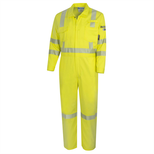 OBERON Coveralls - Hi-Vis FR/Arc-Rated 7.5 oz 88/12 - Hi-Vis Yellow - Size: 3XL
