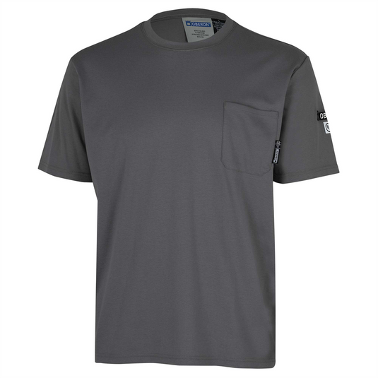 OBERON T-Shirt -100% FR/Arc-Rated 7 oz Cotton Interlock - Short Sleeves - Grey - Size: 2XL