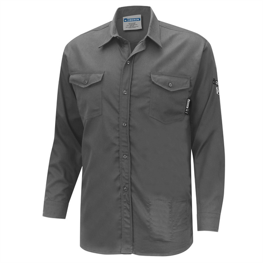 OBERON Button Up Shirt - FR/Arc-Rated 7.5 oz 88/12 - Grey - Size: XL