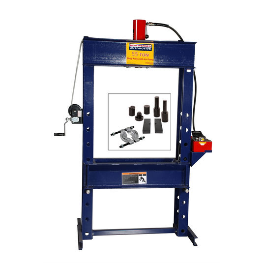 Omega 55 ton shop press with free press accessory kit