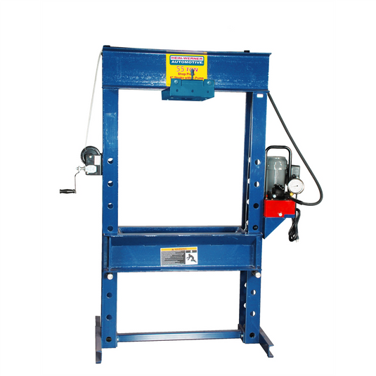Omega 55 ton shop press with rolling head