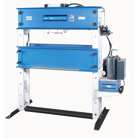 OTC 100-ton Capacity Heavy-Duty Shop Press with double acting ram and electric pump