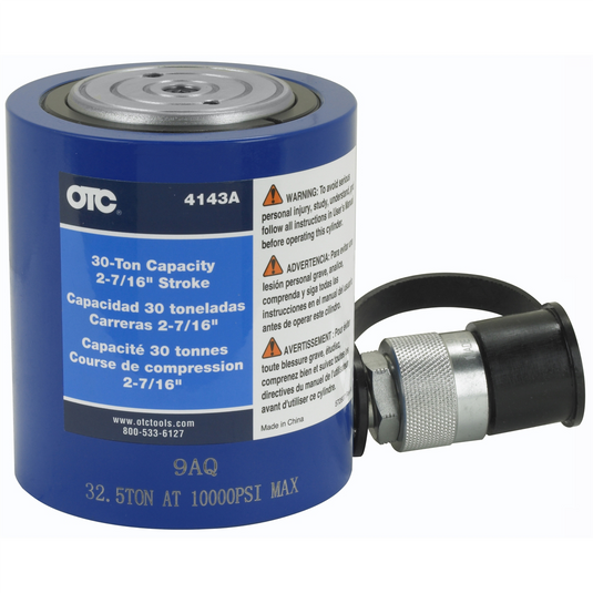OTC Hydraulic Single Acting Cylinder; 30 Ton ""Shorty