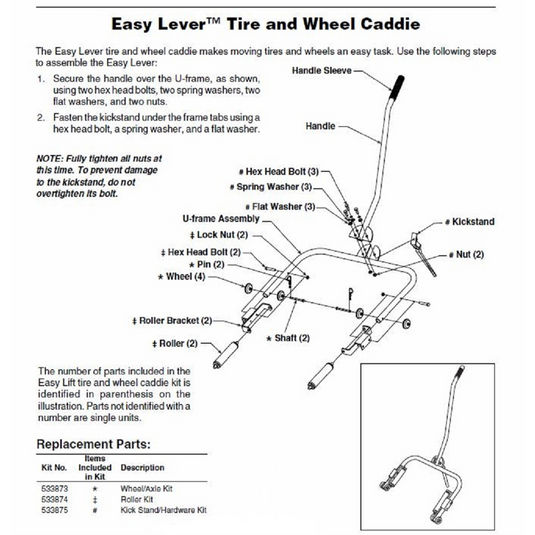 OTC DOLLY WHEEL KITS