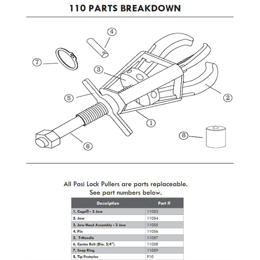 CENTER BOLT FOR 110/210 PULLER
