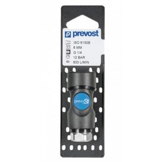 Prevost 1/4 Inch Female NPT PrevoS1 ISI 06 Industrial 1/4 Inch Composite Body Quick Safety Coupler on Plate for Compressed Air