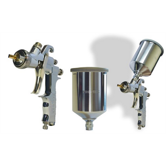 PRO-TEK GRAVITY SPRAY GUN HVLP 1.3MM/ALUMINUM CUP (600ML)