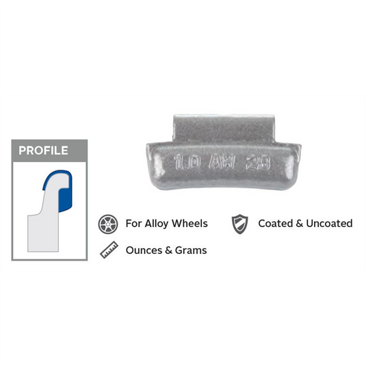 Wegmann Automotive 2 oz Lead Coated Clip-on AWN Red Series Wheel Weight (Box of 25)