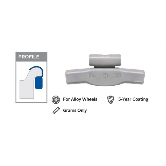 Wegmann Automotive 30 g Steel Coated Clip-on FNFE Orange Series Wheel Weight (Box of 25)