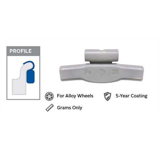 Wegmann Automotive 25 g Lead Coated Clip-on IAW Blue Series Wheel Weight (Box of 25)