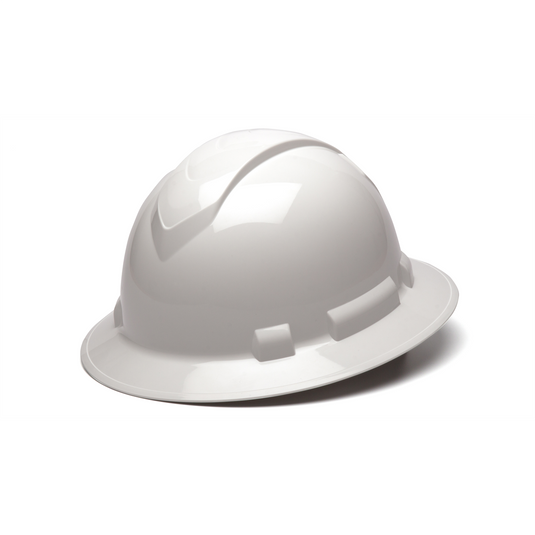 Pyramex Ridgeline Hard Hat - White-Ridgeline Cap Style 4 Pt Ratchet Suspension