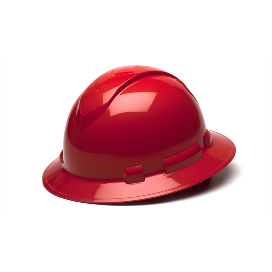 Pyramex Pyramex Safety - Ridgeline Hard Hat - Red-Ridgeline Cap Style 4 Pt Ratchet Suspension  ; Sold 16/BOX