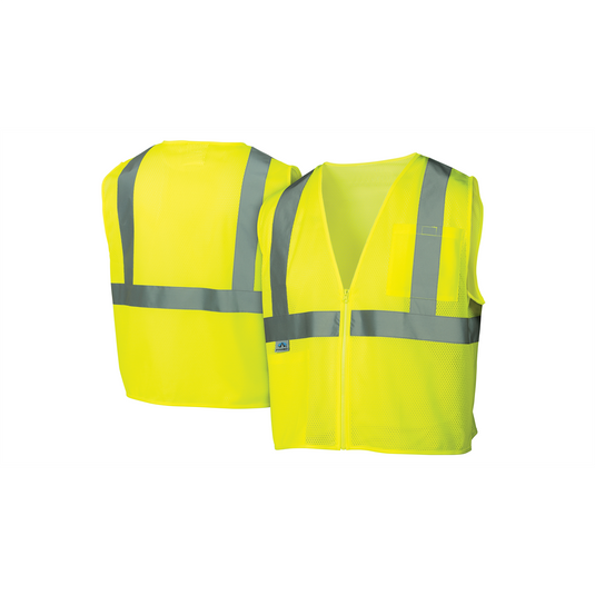 Pyramex Pyramex Safety - Safety Vest - Hi-Vis Lime - Size Large