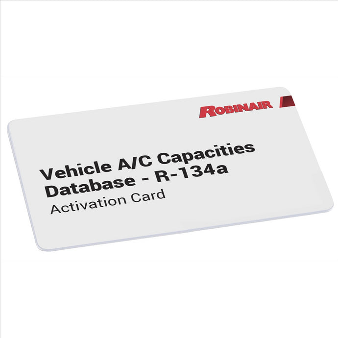 Robinair R134A Vehicle A/C Capacities Database - 2020