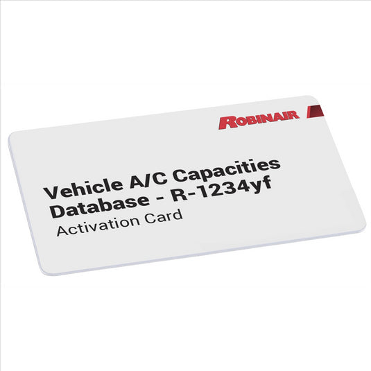 Robinair R1234yf Vehicle A/C Capacities Database - 2020